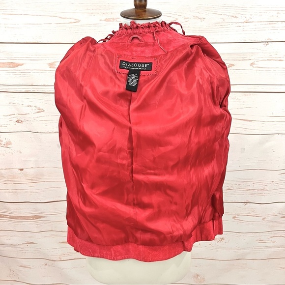 Vintage 90’s Boho Red Leather Suede Frontier Western Fringe Jacket - Picture 9 of 9